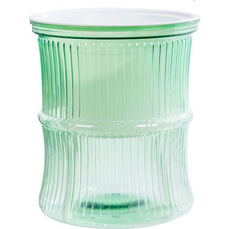 Set mit 2 kleinen, transparenten, selbstbewässernden Töpfen für Büro oder Wohnzimmer – Grün