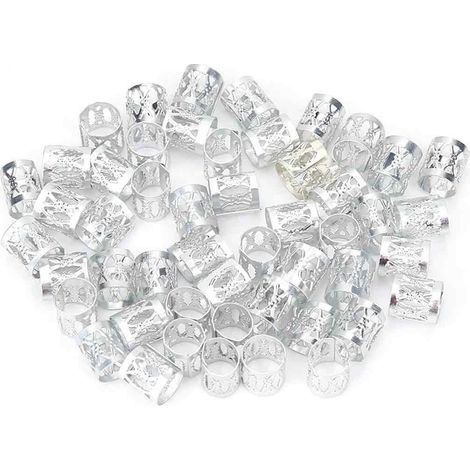Juego de 50 anillos para el cabello ajustables de metal, color dorado. (1/5)