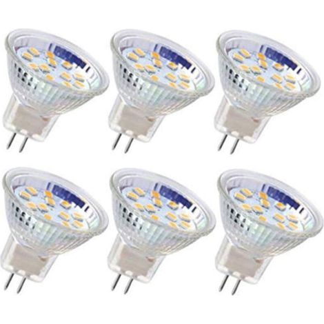 6pcs ampoule LED MR11 ampoule de projecteur GU4 ampoules 3W 18LEDs ampoules halogène 20W équivalent non dimmable ampoule LED 12V AC/DC pour l'éclairage de piste paysage maison (Blanc froid) (1/5)
