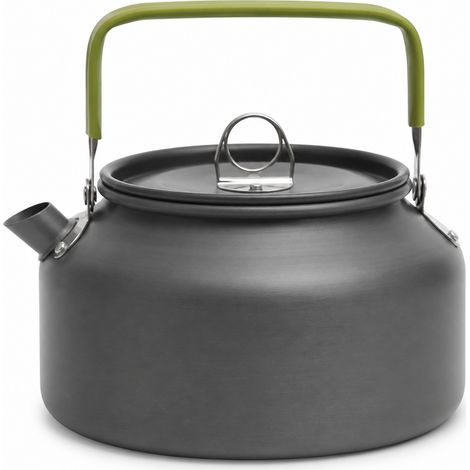 Bouilloire cafetière de camping 1,2 L portable poignée verte (1/5)