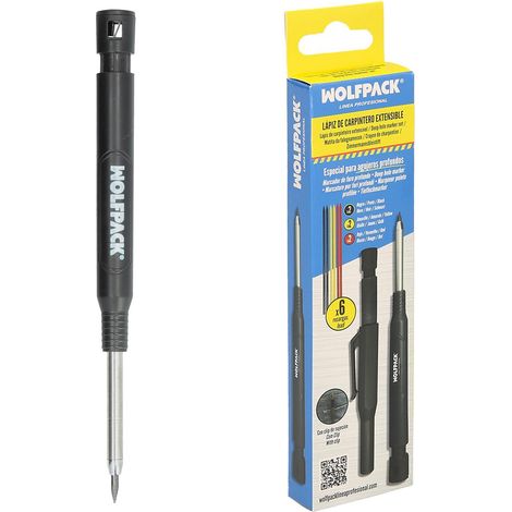 Lapiz Carpintero Portaminas Con 6+1 Recargas Cera Marcadora, Tiza Marcadora, Trazador, Rotulador Marcador, Rotulador Obra, (1/7)