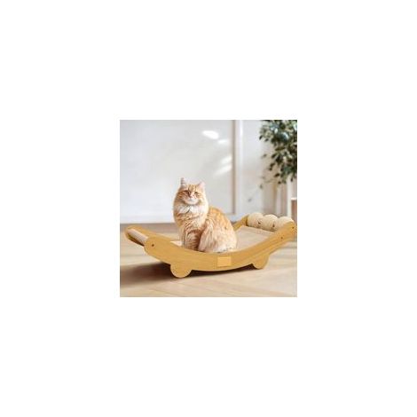 Cama rascador/hamaca/sala de descanso 3 en 1 para gatos, con 3 bolas de sisal natural. Protector de muebles/regalo para gatos de interior - Crezuo