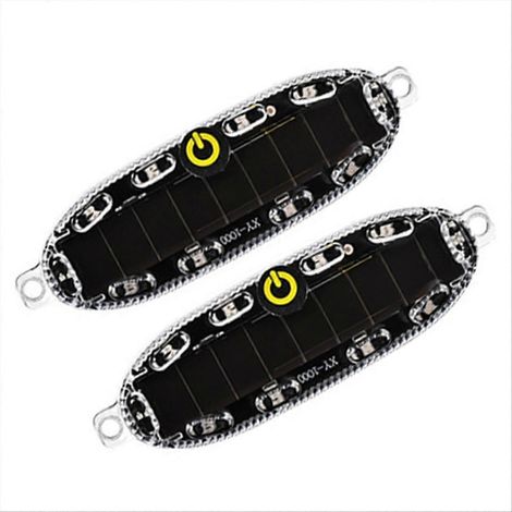 Lot de 2 feux de signalisation solaires LED sans fil pour voiture, moto, vélo, arrière, clignotant rouge et bleu JXLGV (1/5)