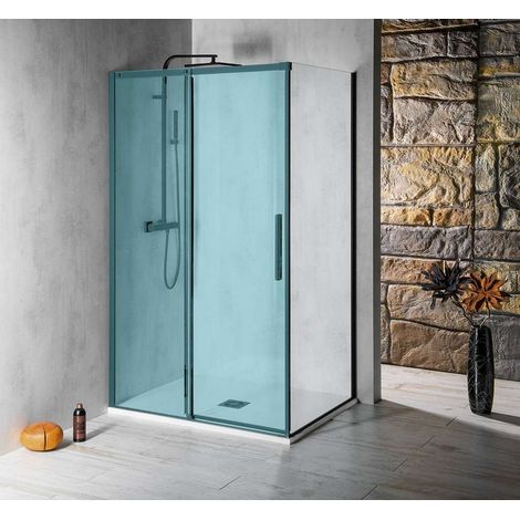 Polysan Altis Line - Puerta de ducha  Black, 80 cm, negro mate/cristal transparente AL5912B