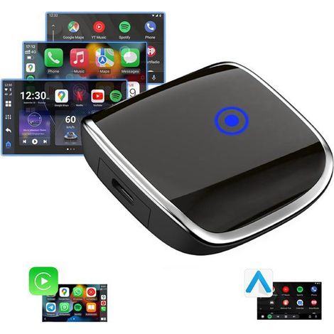 Erhältlich in 1 Farbe: Schwarz Material: ABS CarPlay-Box (kabelgebunden zu kabellos) für Android-Geräte. (1/5)