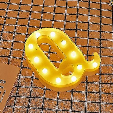 Lampe LED lumineuse à composer soi-même avec 26 lettres anglaises (16/22 cm) - Décoration idéale pour mariage, anniversaire, déclaration d'amour ou demande en mariage (Taille, couleur : Q-16 cm) (1/4)