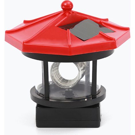 Factory direct sale led solar rotating headlight outdoor waterproof garden villa courtyard decoration sensor landscape light (red)