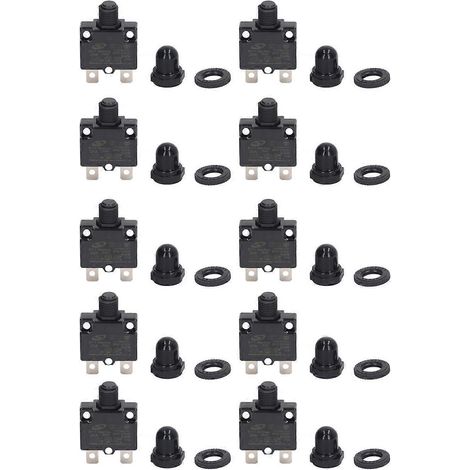 10er-Set 125–250 V AC, 65 V DC, 25 A, manuell rückstellbares Relais, PC-Gehäuse, Silberkontakt, Überlastschutz mit Wasserschutz