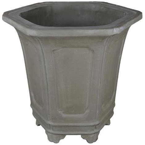Vaso per bonsai esagonale (stile a cascata) in gres 50x50x41 cm - GL115a