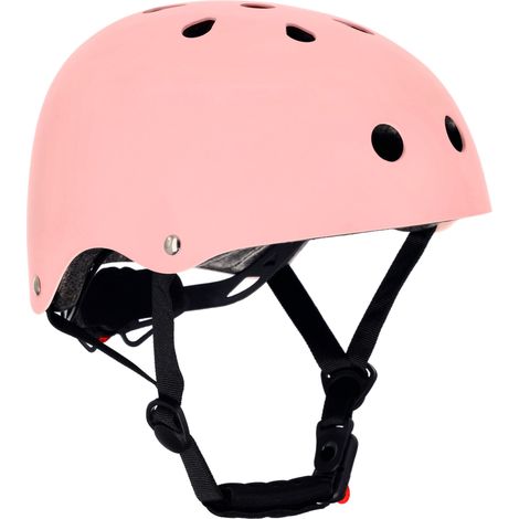 Me encanta mi bicicleta. Casco de bicicleta infantil talla M (54-58 cm) con luz LED y clips magnéticos, color rosa.