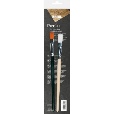 Kreul Pinsel für Vergolden mit Blattmetall 2er Set Pinsel & Stifte
