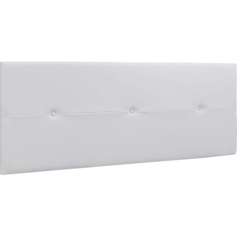 Cabezal acolchado tapizado en polipiel color blanco. Con 3 botones  (Ancho 160 cm/Alto 55 cm/Fondo 4 cm) (1/4)