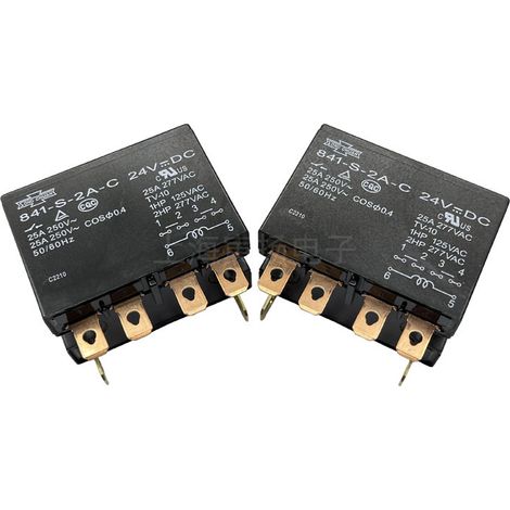 Matsukawa 841-S-2A-C 24V DC 25A high-power relay, 6-pin, double normally open, brand new and original Taiwanese