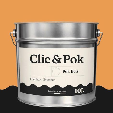 Peinture Bois Extérieur – POK BOIS - 10L - RAL 1034 - Jaune pastel- Résistante aux intempéries - Ne s'écaille pas