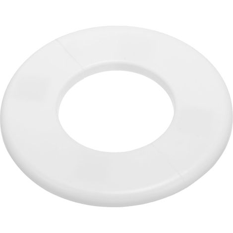 Plaque d'Écussons Auto-Adhésive Ronde 2.52"/64mm, Couverture Murale en ABS pour Tuyau d'Eau, Cache Mitigeur Douche Boucles Rosace Robinet Chauffage Plomberie, Blanc (1/5)