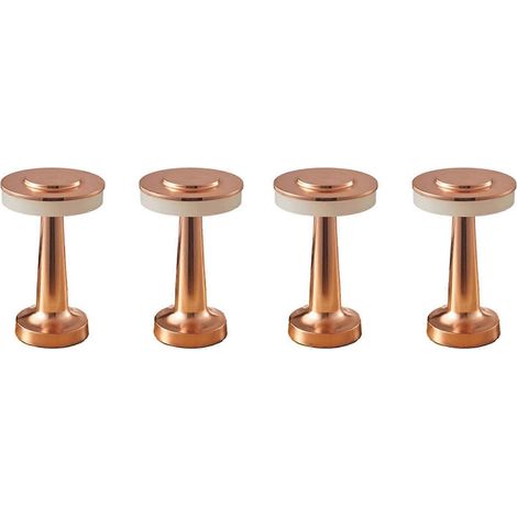 Lampe de table LED tactile rechargeable 4X, lampe de table à manger, lampe de bar, petite lampe de nuit d'extérieur, lampe de table décorative, bronze (1/5)