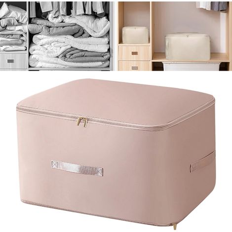 Organisateur à compression automatique ultra peu encombrant, sac de rangement pour couette de grande capacité, rose, 52 x 42 x 60 cm (1/5)