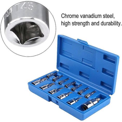 13-teiliges Torx-Sternbit-Steckschlüssel-Set (1/2", 3/8", 1/4")