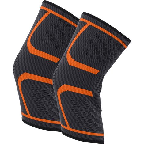 Genouillère Élastique Orange pour Running, Vélo et Musculation