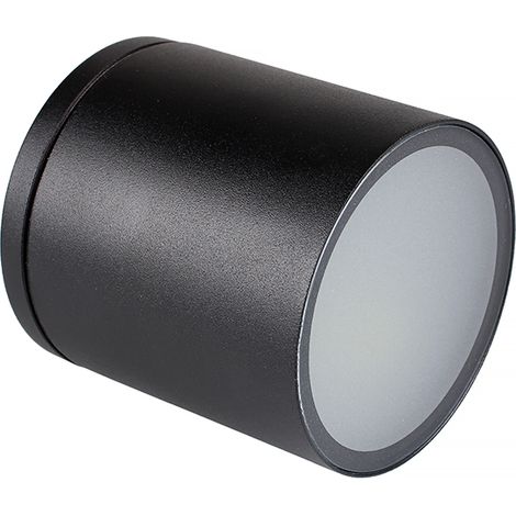 FARETTO DA SOFFITTO PLAFONIERA PER ESTERNO CILINDRICO IN ALLUMINIO NERO CON ATTACCO GU10 - ELEGANZA ED EFFICIENZA ENERGETICA (1/5)