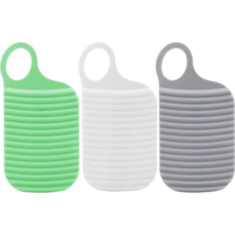 Lot de 3 mini planches à laver portables en plastique, double face, pour la maison, les voyages et l'extérieur. (1/5)