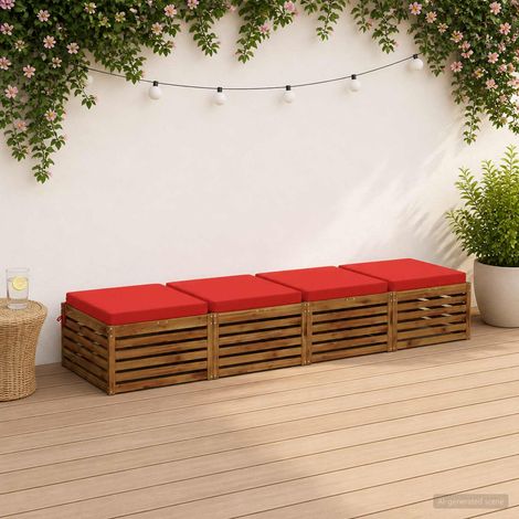 vidaXL 4-Piece Seat Cushions SOEST 4 pcs 100% Polyester Red (1/5)