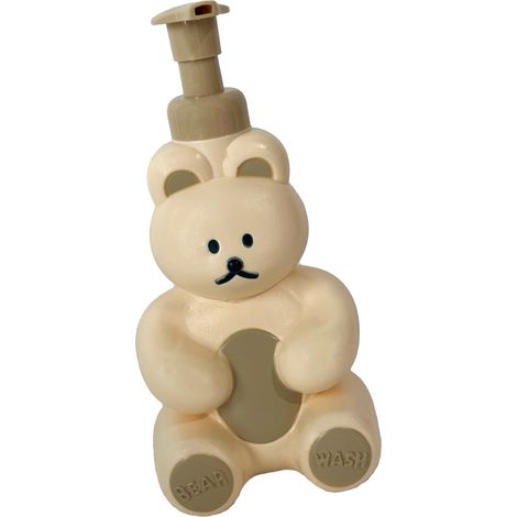 Flacon pompe à mousse en forme d'ours mignon, grande capacité, distributeur de savon moussant pour visage, corps et mains, couleur crème (1/5)