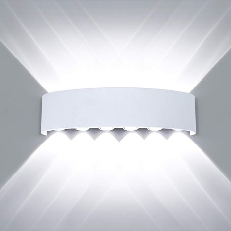 Wandleuchte Modern Innen 60CM, 12W LED Wandlampe Up Down Wandbeleuchtung für Schlafzimmer Wohnzimmer Flur Treppen, Weiß (Kaltweiss)