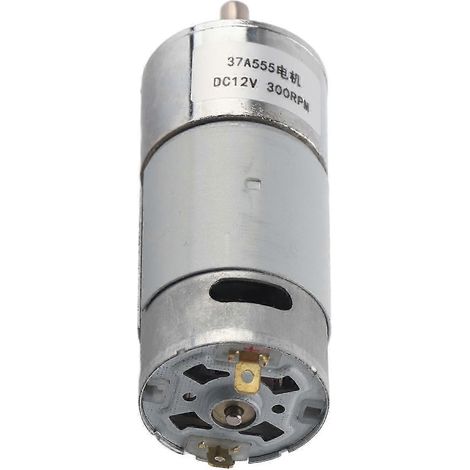 Moteur à engrenages auto-bloquant 37A555, micro réducteur DC12V 300RPM, pièces de transmission à turbine, moteur électrique compact pour mécanismes précis. (1/5)