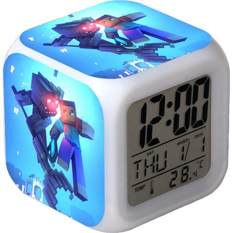 Digitaler Multifunktionswecker Minecraft-Wecker LED-Edition