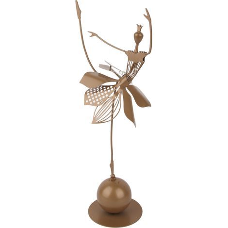 Ballerina-Figur aus Goldmetall mit stabilem Sockel, elegante Skulptur für Bürodekoration oder Familienfeier, Schmetterlingsmotiv auf dem Rock (1/5)