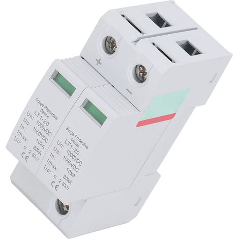 Dispositif de Protection contre les Surtensions IP20 Dispositif Parafoudre Basse Tension DC 1000V avec Rail de Guidage de 35MM pour la Distribution D'alimentation de Protection. (1/5)
