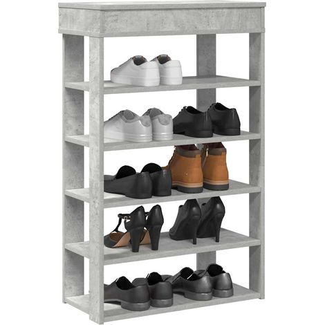 Schuhregal Betongrau 60x30x98 cm Holzwerkstoff