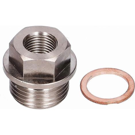 Adaptateur fileté 1/8 NPT vers M18x1,5 avec rondelle pour la compatibilité avec les capteurs de température d'eau. (1/4)