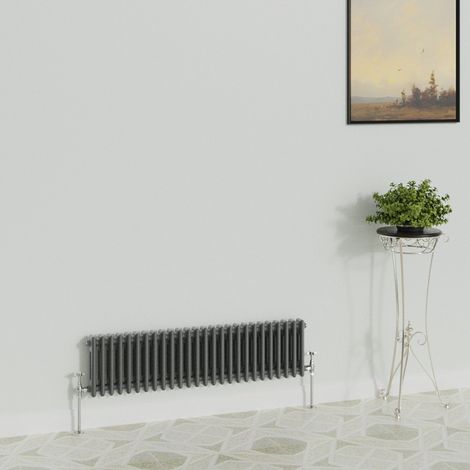 WarmeHaus Traditional Anthracite 2 Column Radiator 300x1190mm (1/5)