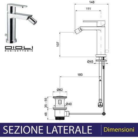Miscelatore bidet con aeratore snodabile cromo lucido New Detroit (1/5)