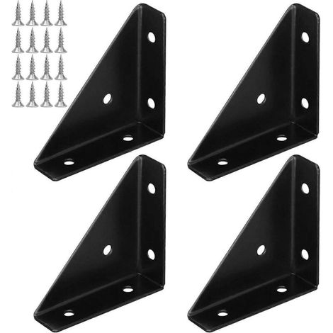 Set of 4 corner brackets for furniture, with screws, for right-angle shelves. - AquaForge (1/5)