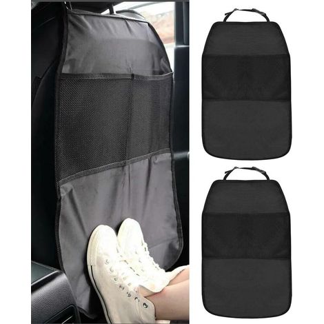 Protection Siege Voiture,Protection Dossier Siege Voiture,Anti-coup Protection en cuir Synthétique pour Siège Arrière avec 2 Poches de Rangement,Convient à la Plupart des Sièges D'auto (1/5)