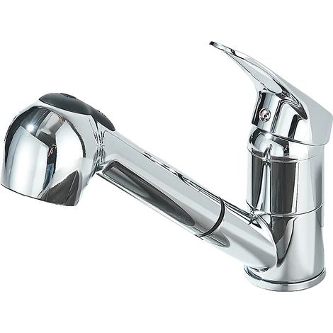 Grifo de cocina con caño extraíble, fabricado en acero inoxidable, cromado. (1/2)