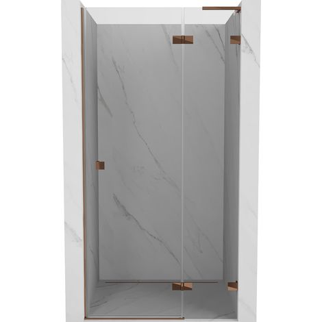 Mexen Lunar L puerta de ducha abatible derecha 100 cm, transparente, oro rosa - 834L-100-000-60-00-P (1/5)