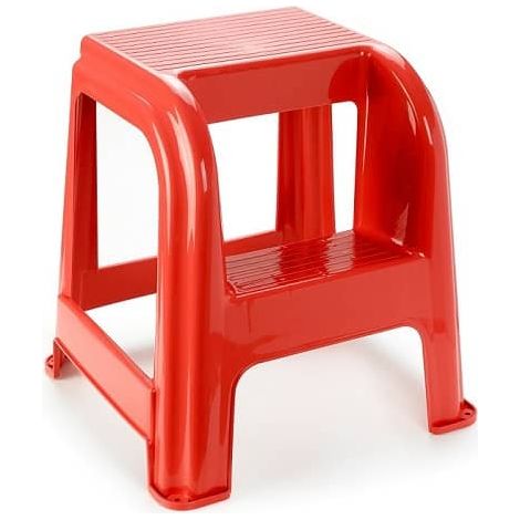 Taburete de plastico con escalon  Rojo (1/2)
