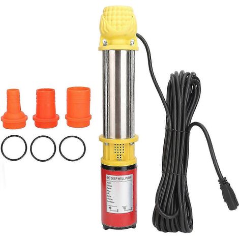 Pompe immergée solaire DC24V 300W sans balais, puits profond 5m³/h, hauteur de refoulement 20m, tige en acier inoxydable (1/5)