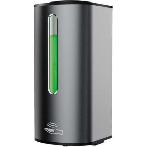 Distributeur de savon liquide automatique mural 380 ML – Capteur sans contact – Gris argenté mat – Installation facile (1/5)