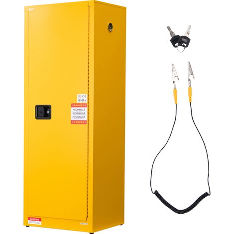 VEVOR Brennbarer Lagerschrank 87,06 L, 59 x 46 x 165,1 cm Brandschutzschrank mit Verstellbarem Regal, Kaltgewalzter und Verzinkter Stahl-Brandschutzschrank, für Gewerbliche, Industrielle Nutzung, Gelb (1/5)