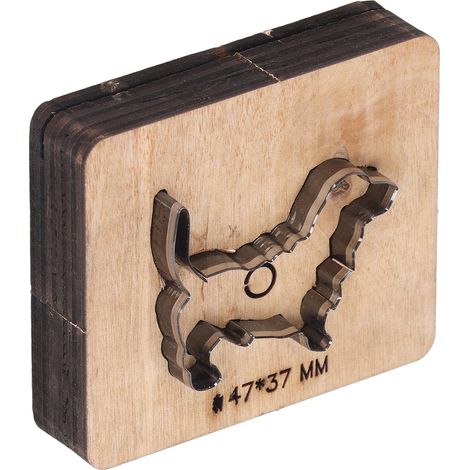 Emporte-pièce cuir forme chien poinçon découpe artisanat 47 x 37 mm acier allié et bois de bouleau pour papier caoutchouc 1 pièce (1/5)
