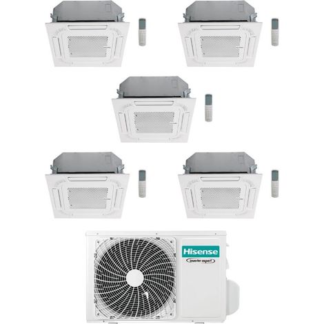 Hisense Climatizzatore a Cassetta 4 Vie Penta Split ACT 9+9+9+9+9 con 5AMW105U4RQC Inverter R32 Wi-Fi Optional Classe A++