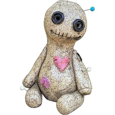 Räuchergefäß aus Kunstharz in Form einer Voodoo-Puppe, handgefertigtes Dekorationsobjekt.