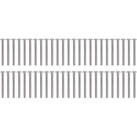 50 Stück Flanschschrauben mit Linsenkopf, A2-70 Edelstahl, Linsenkopf, Innensechskantschrauben, Set M4x45 mm