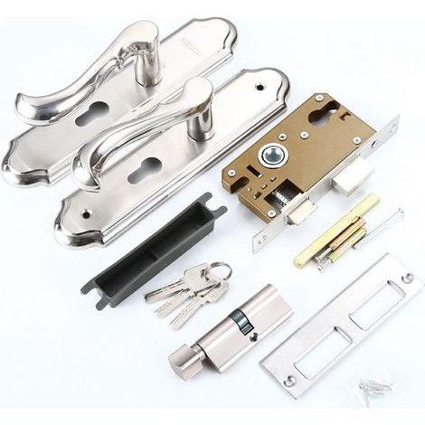 Türgriff mit Edelstahlgriff und mechanischem Magnet-Sicherheitstürgriff für Schlafzimmer und Hotelbalkon (1/5)