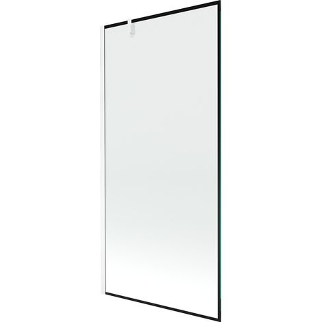 Mexen Next mampara de ducha de 1 panel 90 x 150 cm, marco negro, blanco - 895-090-000-00-70-20